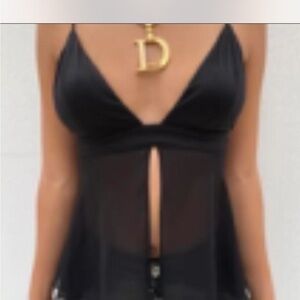 Tiger Mist Black Strappy Top